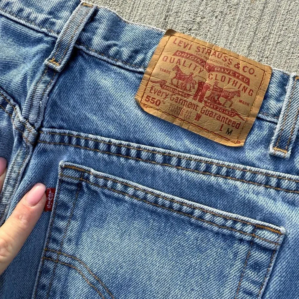 Vintage Y2K Levi's 550 Relaxed Fit Tapered Leg Jeans Mom Ladies 11 Jr M - Picture 2 of 13